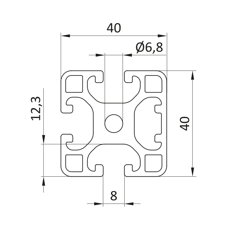 Profil aluminiowy 40x40L 1N [8]